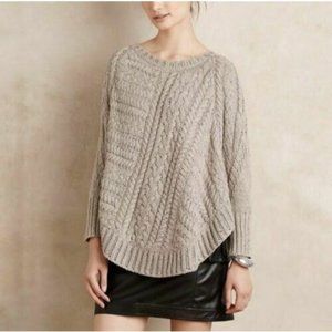 Anthropologie Angel Of The North Cable Knit Poncho